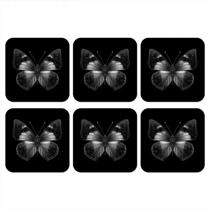 Vlinder - Grijs - Mysterieus onderzetter kurk middel -3d