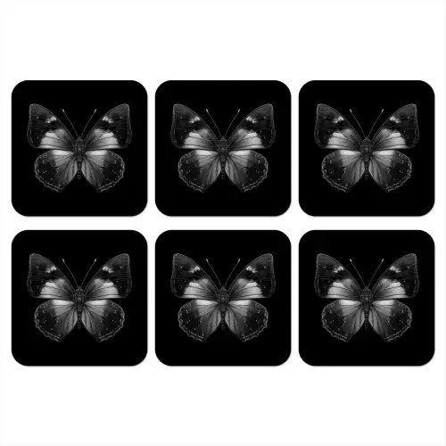 Vlinder - Grijs - Mysterieus onderzetter kurk middel -3d