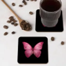 Vlinder - roze - Elegant onderzetter kurk middel -sfeer2