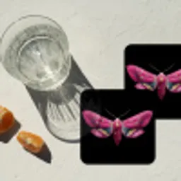 Vlinder - Roze - Nachtvlinder onderzetter kurk middel -sfeer4