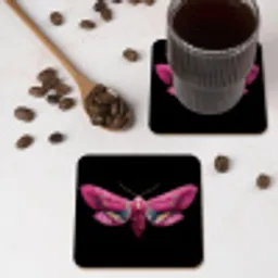 Vlinder - Roze - Nachtvlinder onderzetter kurk middel -sfeer2
