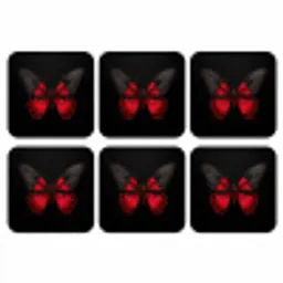 Vlinder - Rood - Contrast onderzetter kurk middel -3d