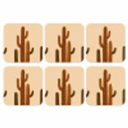 Cactus - Woestijn - Zand - Bruin onderzetter kurk middel -3d