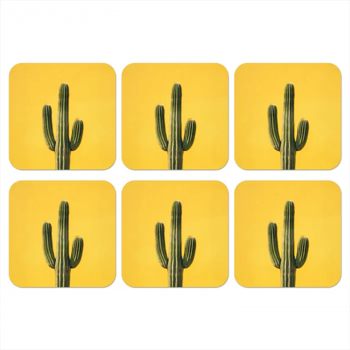 Cactus - Groen - Minimalistisch onderzetter kurk middel -3d