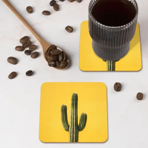 Cactus - Groen - Minimalistisch onderzetter kurk middel -sfeer2