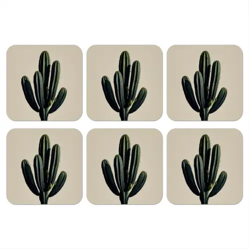 Cactus - Subtiel - Groen onderzetter kurk middel -3d