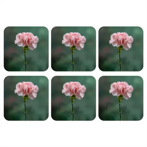 Anjer - Roze - Bloemblaadjes onderzetter kurk middel -3d