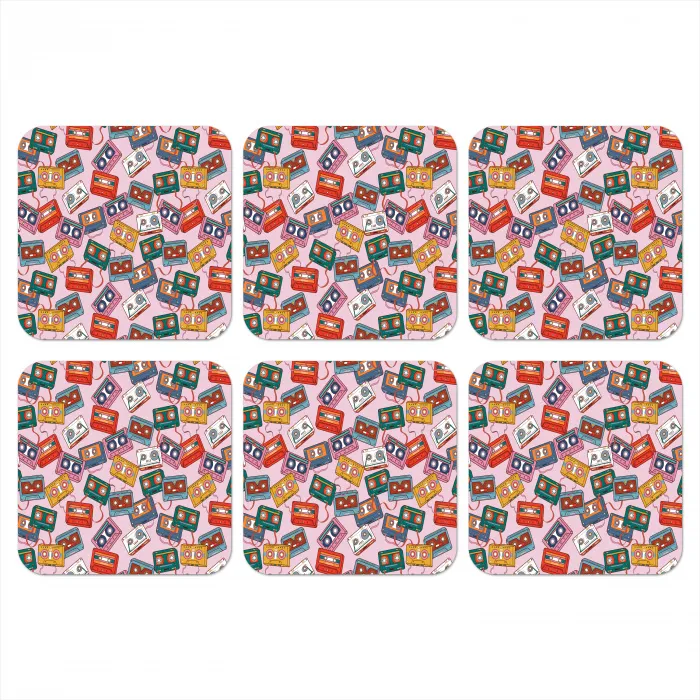 Cassette - Patroon - Roze onderzetter kurk middel 366 -3d