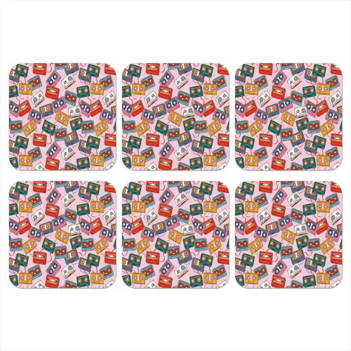 Cassette - Patroon - Roze onderzetter kurk middel 366 -3d