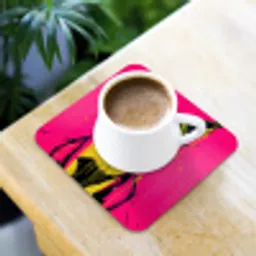 Kat - Art - Zonnebril - Roze onderzetter kurk middel -sfeer5