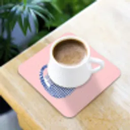 Kat - Illustratie - Minimalistisch - Roze onderzetter kurk middel -sfeer5