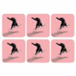 Kat - Skateboard - Roze onderzetter kurk middel -3d