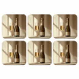 Champagne - Beige - Schaduw - Bubbels onderzetter kurk middel -3d