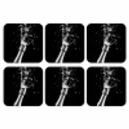 Champagne - Zwart - Spetters - Popping onderzetter kurk middel -3d