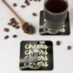 Cheers - Wijn - Zwart - Wit onderzetter kurk middel -sfeer2
