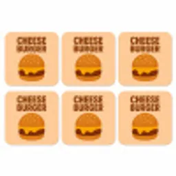Cheeseburger - Minimalistisch - Geel onderzetter kurk middel -3d