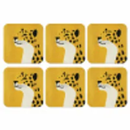 Cheetah - Illustratie - Geel onderzetter kurk middel -3d