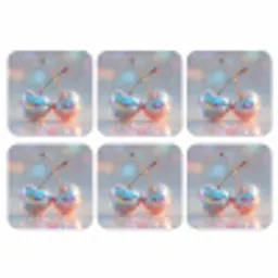 Kersen - Glanzend - Regenboogkleur onderzetter kurk middel -3d