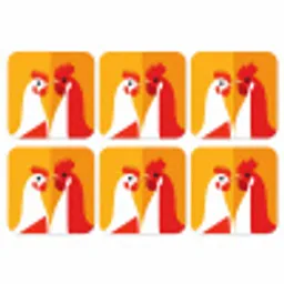 Kippen - Oranje - Vlakken onderzetter kurk middel -3d