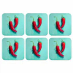 Chilipepers - Geverfd - Rood onderzetter kurk middel -3d