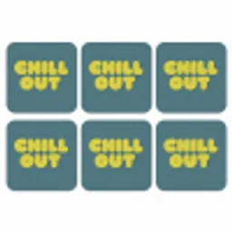 Chill out - Geel - Blauw onderzetter kurk middel -3d