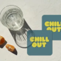 Chill out - Geel - Blauw onderzetter kurk middel -sfeer4