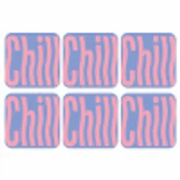 Chill - Roze - Blauw - Golvend onderzetter kurk middel -3d