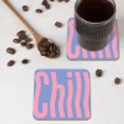 Chill - Roze - Blauw - Golvend onderzetter kurk middel -sfeer2