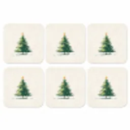 Kerstboom - Illustratie - Ster - Sneeuw onderzetter kurk middel -3d
