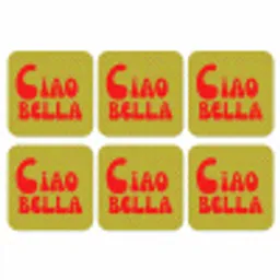 Ciao bella - Rood - Groen - Stippen onderzetter kurk middel -3d