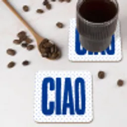 Ciao - Blauw - Stippen onderzetter kurk middel -sfeer2