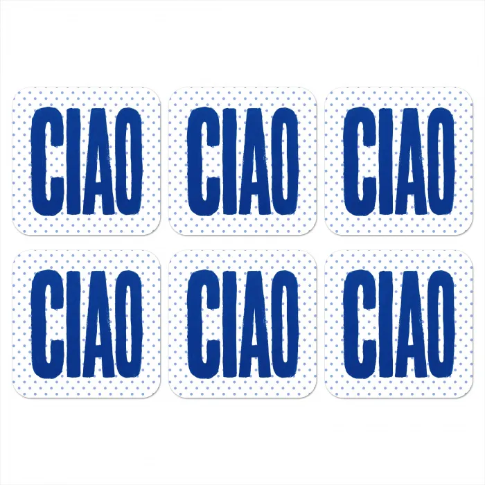 Ciao - Stippen - Roze - Wit onderzetter kurk middel -3d