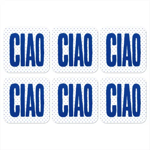 Ciao - Stippen - Roze - Wit onderzetter kurk middel -3d