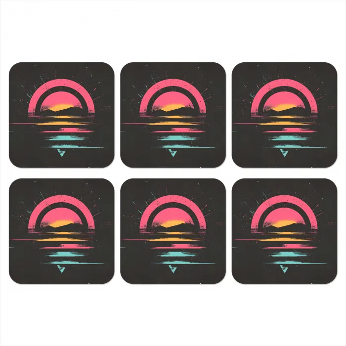 Cirkel - Abstract - Roze onderzetter kurk middel -3d