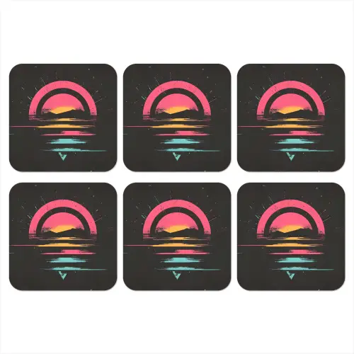 Cirkel - Abstract - Roze onderzetter kurk middel -3d