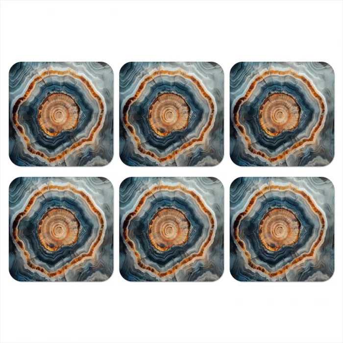 Cirkel - Ringen - Steen - Tinten onderzetter kurk middel -3d