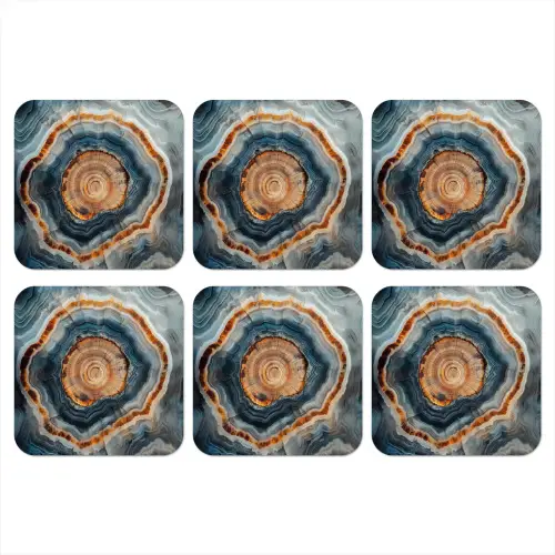 Cirkel - Ringen - Steen - Tinten onderzetter kurk middel -3d
