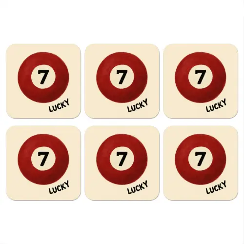 Cirkel - Zeven - Lucky - Rood onderzetter kurk middel -3d