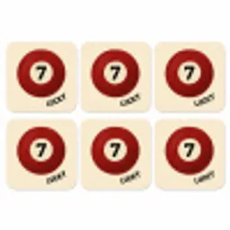 Cirkel - Zeven - Lucky - Rood onderzetter kurk middel -3d