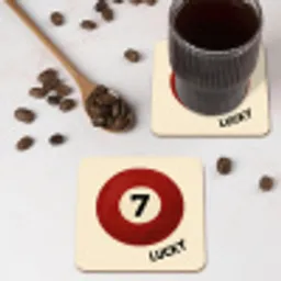 Cirkel - Zeven - Lucky - Rood onderzetter kurk middel -sfeer2