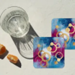Cirkels - Goud - Abstract onderzetter kurk middel -sfeer4