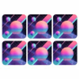 Cirkels - Vlakken - Abstract - Blauw onderzetter kurk middel -3d