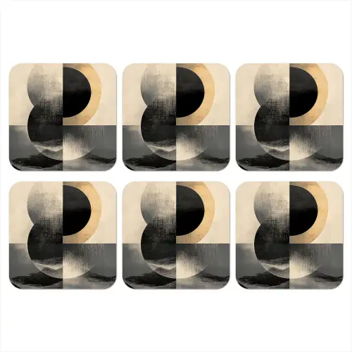 Cirkels - Schaduw - Abstract onderzetter kurk middel -3d