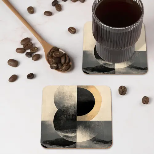 Cirkels - Schaduw - Abstract onderzetter kurk middel -sfeer2