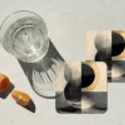 Cirkels - Schaduw - Abstract onderzetter kurk middel -sfeer4
