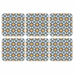 Klassiek - Geometrisch - Blauw onderzetter kurk middel 366 -3d