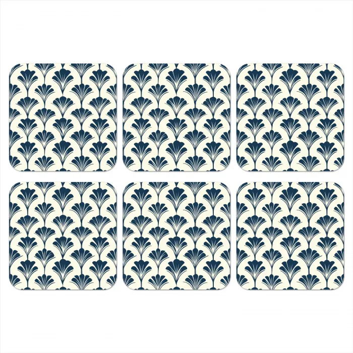 Klassiek - Motief - Blauw onderzetter kurk middel 366 -3d