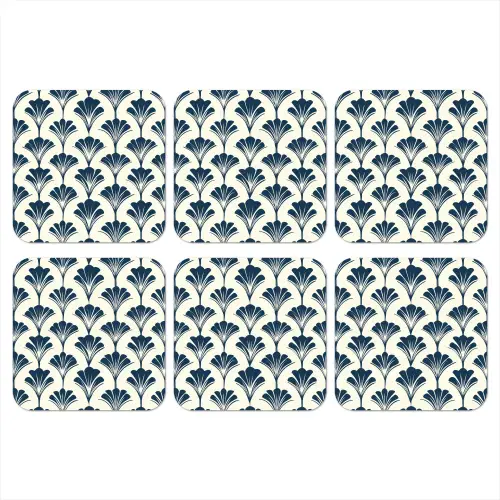 Klassiek - Motief - Blauw onderzetter kurk middel 366 -3d