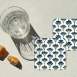 Klassiek - Motief - Blauw onderzetter kurk middel 366 -sfeer4