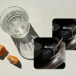 Close-up - Vinylplaat - Platenspeler - Zwart onderzetter kurk middel -sfeer4